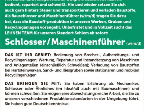 Schlosser/ Maschinenführer (m/w/d) gesucht!